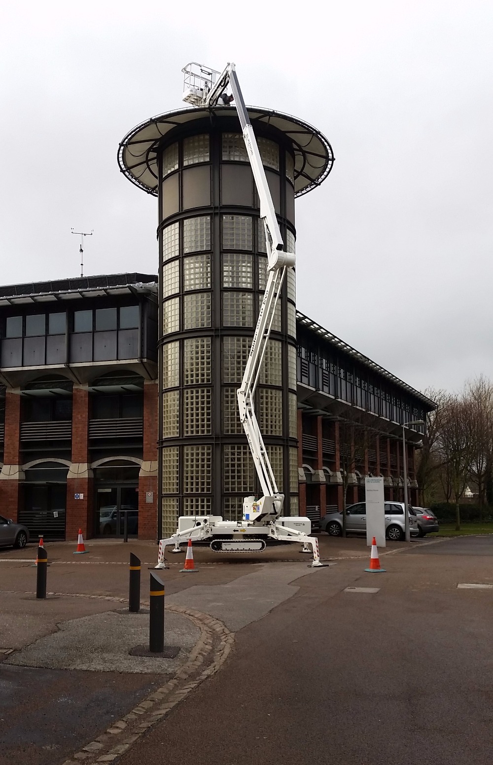 Selina Tracked spiderlift cherrypickers for canvas roof maintenance and repair in Nottingham from High Reaching Solutions Malton York North Yorkshire